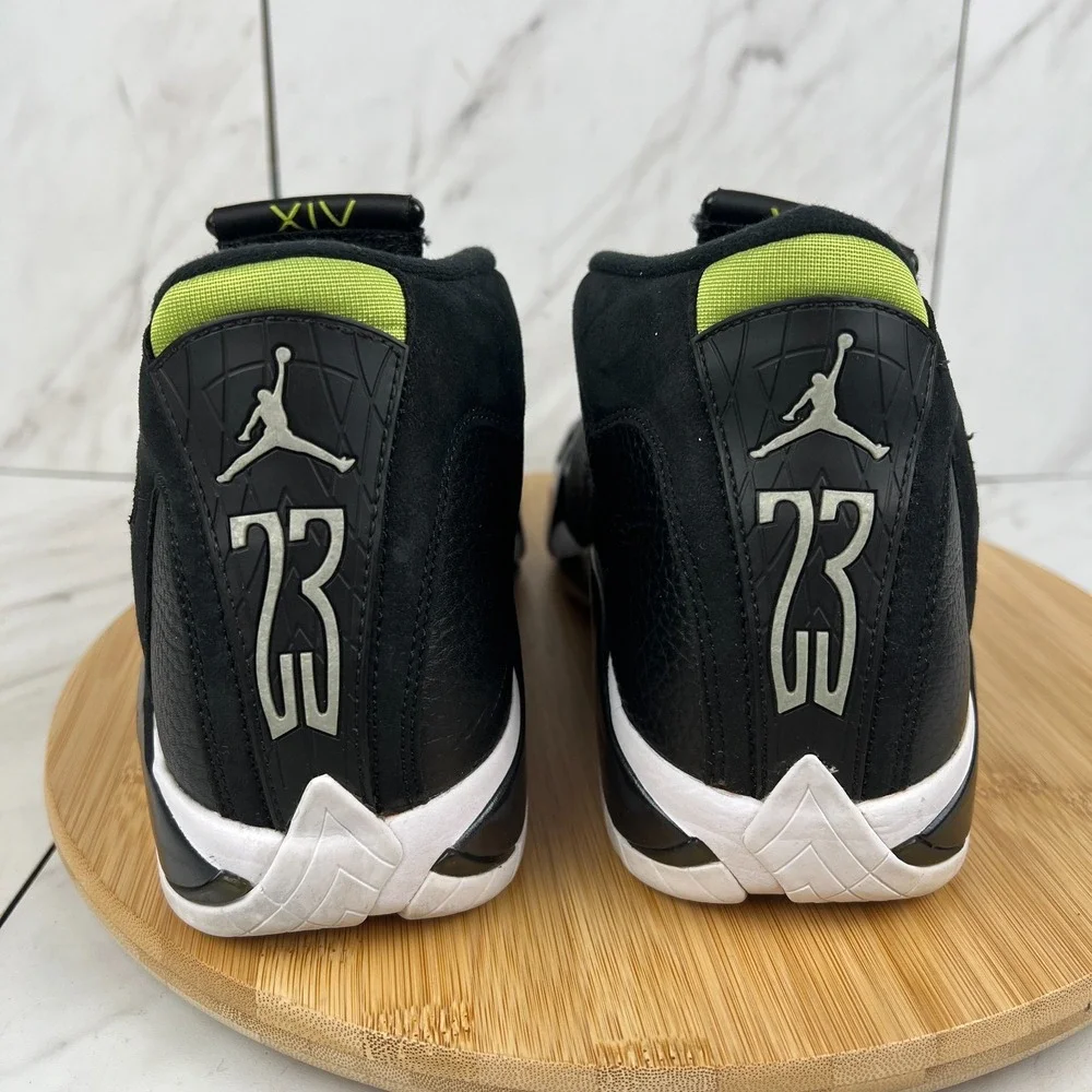 Nike Air Jordan 14 Retro Indiglo Mens Size 8.5 Black Sneakers Shoes 487471-005